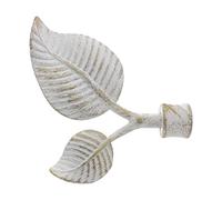 GIRASOLE HOME® Terminal doble hoja para barra de cortina con diámetro de 18-20 mm 2 piezas de aluminio (blanco y dorado)
