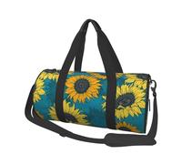 Girasoles Amarillos sobre Fondo Azul, Bolsa de Viaje de Gran Capacidad, Bolso Redondo, Bolsa de Viaje Deportiva, Bolsa de Mano, Bolsa de Fitness