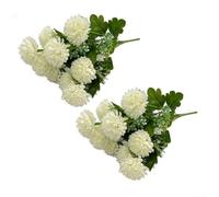 Girasoles Artificiales Grandes 60cm Tallo Largo Flores de Seda Realistas para Decoración Hogar Bodas y Cementerio - Ramo UV Exterior Jardín 2 Unidades(Milk White)