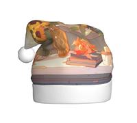 Girasoles bajo el alféizar de la ventana, sombrero de Navidad cómodo para fiestas de vacaciones y actividades para padres e hijos