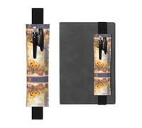 Girasoles bajo el alféizar de la ventana Soporte ajustable de cuero para bolígrafos, cuadernos, calendarios, tabletas, marcapáginas y soporte para lápices