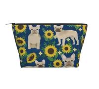 Girasoles Bulldog Francés, Bolsa de artículos de tocador Bolsa de Maquillaje Bolsa de cosméticos Bolsa de artículos de tocador de Viaje portátil