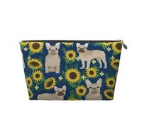 Girasoles Bulldog Francés, Bolsa de artículos de tocador Bolsa de Maquillaje Bolsa de cosméticos Bolsa de artículos de tocador de Viaje portátil
