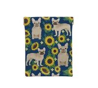 Girasoles Bulldog Francés, Squeeze Top Wallet Bolsa de Almacenamiento para Mujer Monedero pequeño Bolsa de Cambio