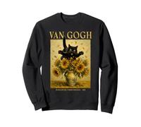 Girasoles Cat Pounce Van Gogh Inspirado Divertida Obra Maestra Sudadera