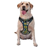 Girasoles de Bulldog francés,Arnés para Mascotas, arnés Reflectante Ajustable para Perros,XL