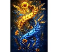 Girasoles de espigas de Trigo de fantasía - Puzle de 200 Piezas - Rompecabezas DIY Pintura, Entretenimiento Creativo, para Adultos Mayores de 14 años Decoración del Hogar