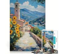 Girasoles Junto al Lago, Rompecabezas de 1000 Piezas para Adultos, Regalo, Juguete de Habilidad, Alivio del estrés, Corte Exacto, Lista de Deseos de Papá Noel 38x52cm