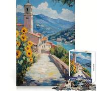 Girasoles Junto al Lago, Rompecabezas de 1000 Piezas para Adultos, Regalo, Juguete de Habilidad, Alivio del estrés, Corte Exacto, Lista de Deseos de Papá Noel 38x52cm
