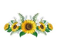 Girasoles Pegatinas de Pared Juego de Decoración de Pared Extraíble Flores Amarillas Decoración de Pared Impermeable Girasol Pegatinas de Pared Pared para Salón