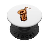 Girasoles Saxofón Saxofonista Músico Intérprete De Saxofón PopSockets PopGrip Adhesivo