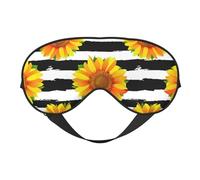 Girasoles sobre fondo de rayas blancas y negras, Cubreojos completos Antifaz bloqueador de luz Antifaz para dormir Antifaz suave con los ojos vendados Noche