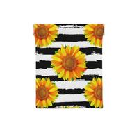 Girasoles sobre Fondo de Rayas Blancas y Negras, Squeeze Top Wallet Bolsa de Almacenamiento para Mujer Monedero pequeño Bolsa de Cambio