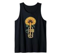 Girasoles Trompeta Música Trompetista Músico De Jazz Camiseta sin Mangas