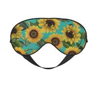 Girasoles vintage en verde azulado, Cubreojos completos Antifaz bloqueador de luz Antifaz para dormir Antifaz suave con los ojos vendados Noche