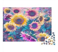 Girasols Rompecabezas Colores Pastel Rompecabezas Juego De Habilidad para Toda La Familia 1000pcs (75x50cm)
