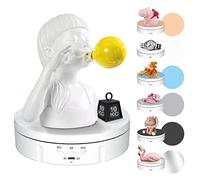 Giratoria Eléctrica Recargable 14.6cm 10kg Automática Plato Giratorio de 360° Ruido Bajo Plato Giratorio Eléctrica con Velocidad Ajustable para Fotografía, Expositor Joyas, Expositor Tienda