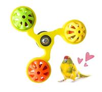giratorio de molino de viento para pájaros: accesorios de jaula con bolas de campana, integración de escalada y perchas, estructura de empleo robusta, promoción de actividad sensorial, equipo