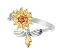 giratorio verde trébol 4 hojas óxido de circonio corazón de gato flor apilable ajustable estrés promesa eternidad clase casa ejercicio reunión viaje en avión San Valentín