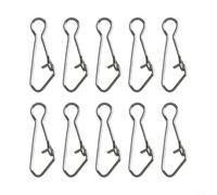Giratorios de pesca con conector de cebo con gancho, clips de cebo de cambio rápido de acero inoxidable para aparejos de terminales de agua dulce de agua salada, eslabones líderes antitorsión (0# 13