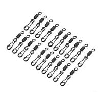 Giratorios de pesca de carpas con punta de carburo, clips de enlace de gancho de cambio rápido para montaje de aparejos, anillos de aparejos de terminal de acero (paquete de 20)