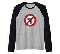 Gire a la Izquierda Escudo Prohibido contra la Izquierda Camiseta Manga Raglan