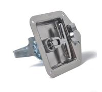 Girftong Pestillo de mango en T con cerradura, mango plegable de acero inoxidable 304 para puerta de remolque de RV, caja de herramientas y compartimento de caravana, kit de pestillo de seguridad