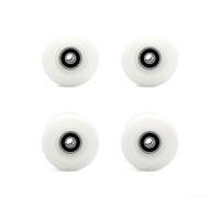 Girftong Ruedas de patinaje de 55 x 32 mm 80 A PU, diseño de doble fila con rodamientos para patines de cuádruple, patinaje callejero suave y trucos, negro o blanco, paquete de 4 (blanco)
