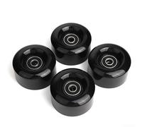 Girftong Ruedas de patinaje de 55 x 32 mm 80 A PU, diseño de doble fila con rodamientos para patines de cuádruple, patinaje callejero suave y trucos, negro o blanco, paquete de 4 (negro)