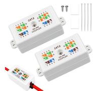 Girihe 2 unidores, acoplador de cables Ethernet Cat 6, acoplador de perforación en línea, caja de conexiones para cables de red Ethernet (blanco)