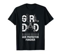 Girl a Dad Her Protector Forever Día del Padre de las Niñas Camiseta