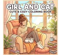 Girl and Cat Coloring Book: Calm Everyday Scenes Featuring Cozy Moments, Cute Cats, and Peaceful Daily Life for Teens and Adults