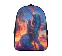 Girl And Unicorn Mochilas Mochila Escolar,3D Juego Impreso Mochila,Mochilas Para Estudiante Primaria,Mochila De Dibujos Animados Para Niños Estudiantes De Primaria Y Secundaria 40x28x16cm