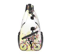 Girl Bicycle Butterfly Girl Dance Butterfly Crossbody Bag, Hombres y Mujeres Sling Chest Cross Body Bag, Utilizado para el Ocio y los Viajes