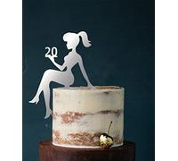 Girl, birthday, figura para tartas, decoración para tartas, cumpleaños de niña, Sweet 16, Sweet 18, número, número de topper, cumpleaños, decoración de cumpleaños, decoración (plata (espejo por un