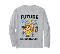 Girl Cute Future Meteorologist Kids Junior Weather Scientist Manga Larga