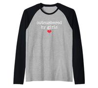 Girl Dad Outnumbered by Girls Dad of Girls Outnumbered Mens Camiseta Manga Raglan