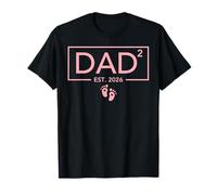 Girl Dad Squared EST 2026 Second Time Girl Dad To Be Camiseta