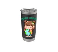 Girl Earth Hugger Planet Day Globe - Globo para mujer Vaso térmico de acero inoxidable de doble pared