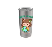 Girl Earth Hugger Planet Day Globe - Globo para mujer Vaso térmico de acero inoxidable de doble pared
