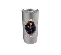 Girl Empowered Afro Black Queen African Women Vaso térmico de acero inoxidable de doble pared