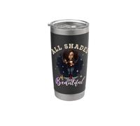 Girl Empowered Afro Black Queen African Women Vaso térmico de acero inoxidable de doble pared