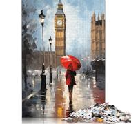 Girl Front The Iconic Big Ben Rompecabezas Imposible,desafío para Adultos Entretenimiento Creativo 1000 Piezas Obra De Arte De Juego De para Adultos Y Niños 1000pcs (75x50cm)