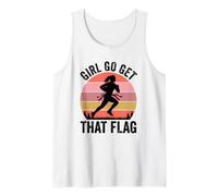 Girl Go Get That Bandera Mamá Vintage Retro Camiseta sin Mangas