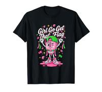Girl Go Get That Flag Football Mom Player Drip Style Camiseta