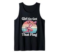 Girl Go Get That Flag Fútbol Mamá Jugador Vintage Chicas Camiseta sin Mangas