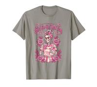 Girl Go Get That Flag Skeleton Mom Lindas Rosas Rosadas Camiseta