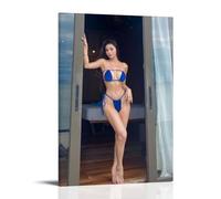 Girl in A Blue Bikini Standing in The Doorway Canvas Print 20x30inch(50x75cm)