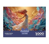 Girl in Elegant White Dress 1000 Piezas Papel Ecológico Rompecabezas Fairy-Tale Girl Liberador De Estrés Juego Creativo Puzzle para Niños Pequeños 52x38cm/1000pcs