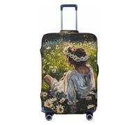 Girl In Field Of Daisies - Fundas protectoras elásticas para equipaje de 45,7 a 81,3 cm, Black, L